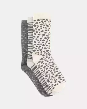 В упаковке 3 пары женских носков с животными Easy Wear, серый