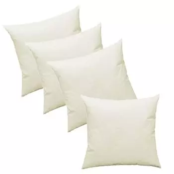 В упаковке 4 подушки с наполнителем, подушка с перьями 55x55, подушка для тикинга, подушка с наполнителем, внутренняя подушка Haus und Deko