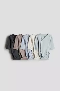 В упаковке 5 боди с запахом H&M, бирюзовый