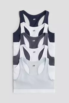 В упаковке 5 хлопковых топов H&M, синий