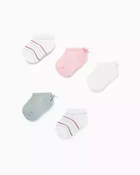 В упаковке 5 коротких детских носков разных цветов Zippy, мультиколор