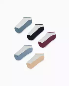 В упаковке 5 пар коротких детских носков с контрастами Zippy, мультиколор