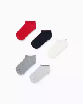 В упаковке 5 пар коротких однотонных детских носков Zippy, мультиколор