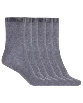 В упаковке 6 пар однотонных хлопковых носков Basix Punto Blanco, серый