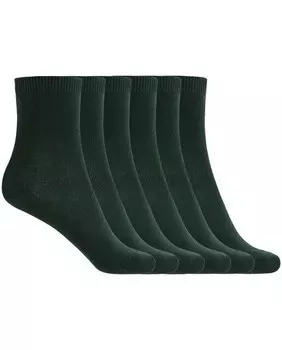 В упаковке 6 пар однотонных хлопковых носков Basix Punto Blanco, темно-зеленый