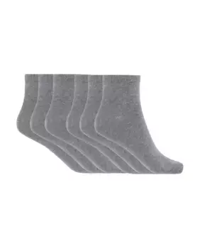 В упаковке 6 пар однотонных хлопковых женских носков Basix Punto Blanco, серый