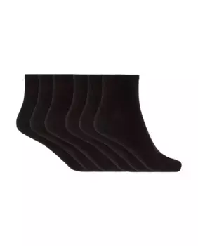 В упаковке 6 пар однотонных хлопковых женских носков Basix Punto Blanco, черный