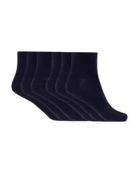 В упаковке 6 пар однотонных хлопковых женских носков Basix Punto Blanco, темно-синий