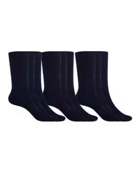 В упаковке 9 пар однотонных хлопковых женских носков Basix Punto Blanco, темно-синий