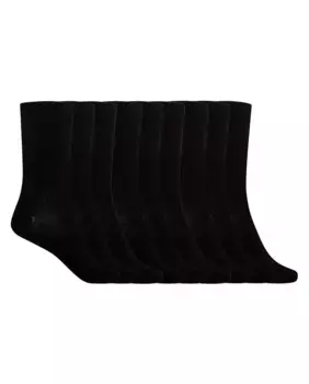 В упаковке 9 пар однотонных хлопковых женских носков Basix Punto Blanco, черный