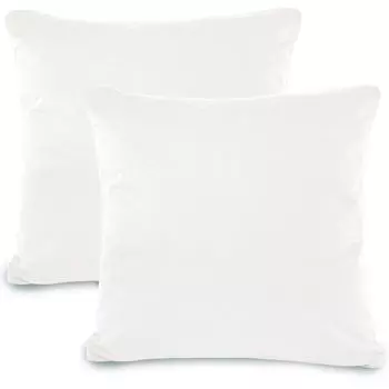 В упаковке четыре чехла Active размером 40x40, белоснежный хлопковый трикотаж с застежкой-молнией CelinaTex