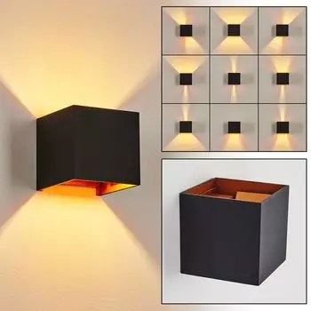 »Vaccina« современный квадратный бра из металла в черно-медном цвете hofstein