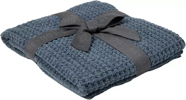 Вафельное детское одеяло Barefoot Dreams дымчато-синего цвета, один размер, Smokey Blue