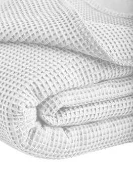 Вафельное одеяло летнее одеяло La Diva с декоративной каймой Kneer, белый
