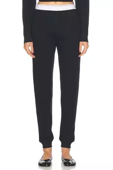 Вафельные брюки-джоггеры Alexander Wang, черный
