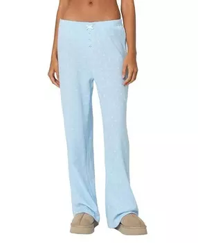 Вафельные брюки Edikted с принтом лепестков, синий