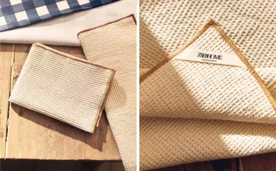 Вафельные чистящие кухонные полотенца (2 шт. в упаковке) Zara Home, цвет Cream