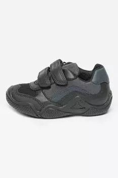 Вафельные спортивные туфли с кожей Geox, черный
