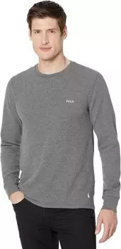 Вафельный свитер с длинными рукавами Polo Ralph Lauren, цвет Charcoal Heather Nevis Logo/PP