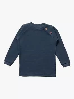 Вафельный топ из органического хлопка для малышей Little Green Radicals, темно-синий