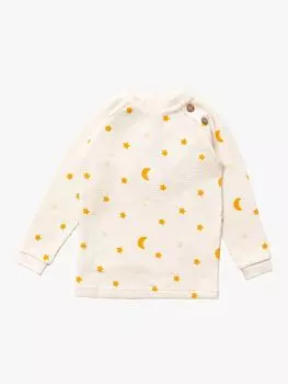 Вафельный топ со звездами для малышей из органического хлопка Little Green Radicals, крем