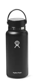 Вакуумная бутылка для воды Hydro Flask с широким горлышком, черный