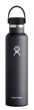Вакуумная бутылка для воды Hydro Flask со стандартным горлышком и гибкой крышкой, черный
