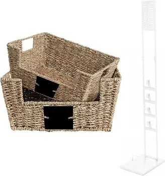 Вакуумная подставка OUTBROS и плетеные корзины для хранения ручной работы, продаются в комбинации, подходят для домашнего хранения и организации вещей