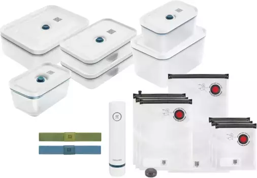 Вакуумный контейнер Zwilling "La-Mer" (набор, 16 шт.), морозильник, можно использовать в микроволновой печи, можно мыть в посудомоечной машине 33,9х22,7х44,3 см, цвет La Mer