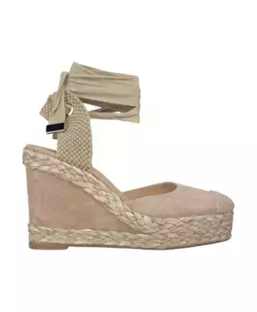 Валенсийские кожаные босоножки на танкетке Alma En Pena, бежевый