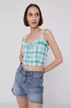 ВАЛЕНТИНА блузка Pepe Jeans, бирюзовый