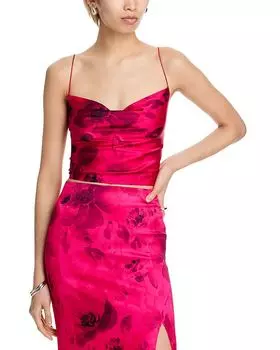 Валентина - укороченный топ с драпировкой - эксклюзив Alice and Olivia, розовый