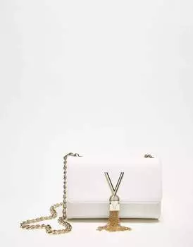 Valentino Bags Белая складная сумка через плечо с кисточками Divina