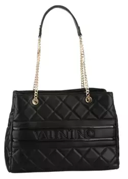 VALENTINO BAGS Сумка-шоппер "ADA" с золотистыми цепочками и декоративной стежкой, черный