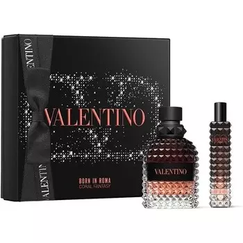 Valentino Born in Roma Uomo Coral Set 50ml Eau de Toilette Spray + 15ml Mini