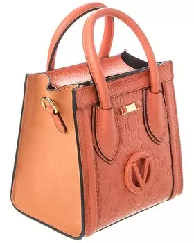 Valentino by Mario Valentino Кожаная сумка-тоут с монограммой Eva Valentino, оранжевый