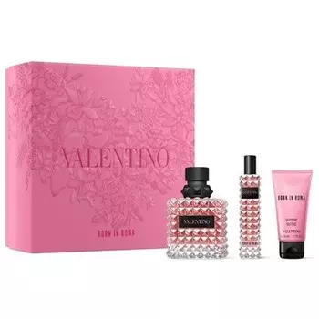 Valentino Donna Born In Roma Eau De Parfum Gift Set 3.4 Fl Oz Spray 1.7 Fl Oz Body Lotion 0.5 Fl Oz Spray