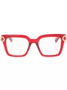 Valentino Eyewear очки трапециевидной формы с логотипом VLogo Signature, красный