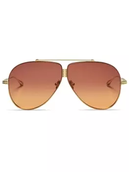 Valentino Eyewear солнцезащитные очки-пилоты Rockstud, золотистый
