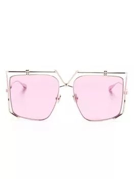 Valentino Eyewear солнцезащитные очки V-Light в массивной оправе, розовый