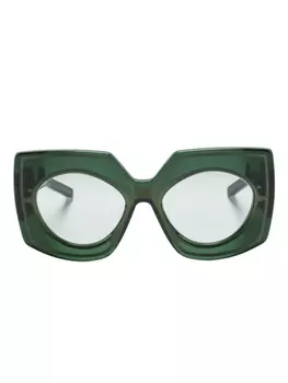 Valentino Eyewear солнцезащитные очки V-Soul в массивной оправе, золотистый