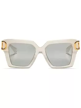 Valentino Eyewear солнцезащитные очки V-Uno в массивной оправе, белый