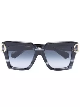 Valentino Eyewear солнцезащитные очки V-Uno в массивной оправе, черный