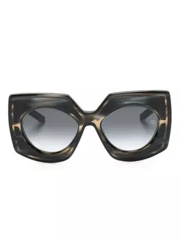 Valentino Eyewear солнцезащитные очки в массивной оправе, черный