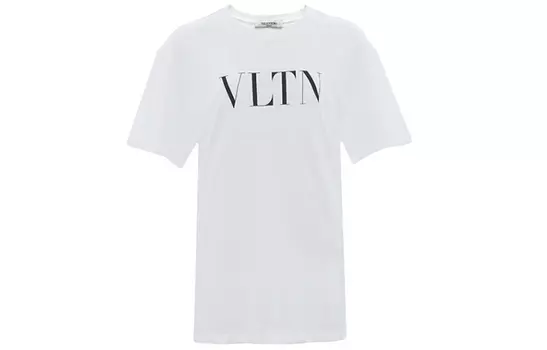 Valentino Футболка с принтом Vltn, белая/черная