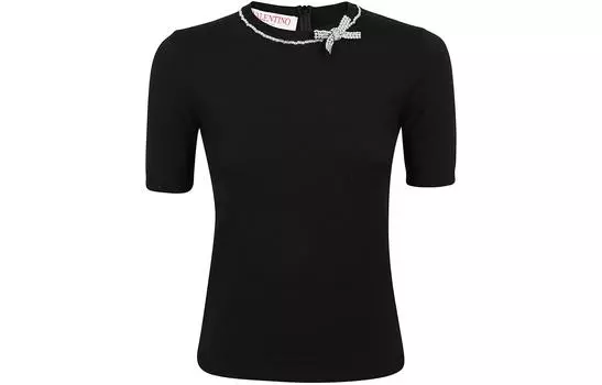 Valentino Футболка женская, черная, обычная
