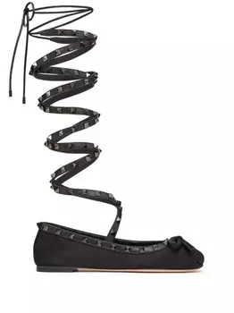 Valentino Garavani балетки Rockstud, черный