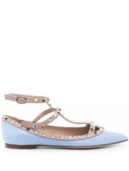 Valentino Garavani балетки Rockstud, синий