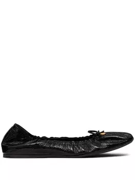 Valentino Garavani балетки с логотипом VLogo Signature и сборками, черный