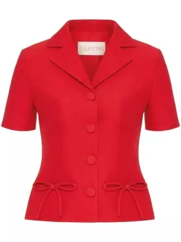 Valentino Garavani блейзер Crepe Couture с короткими рукавами, красный